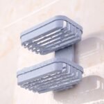 1Pc Double-Layer Soap Holder With Box Drain Sponge Holder - Wall Mounted Bathroom Organizer For Toiletries And Shampoo - Image 6