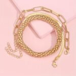 Trendy European And American Accessories: Hot-Selling Multi-Layer Snake Bone Chain Bracelet Set, Creative Vintage 3-Piece Golden Chain Bracelet For Women. - Image 7