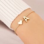 1Pc Mini Love Heart Letter Beads Thin Chain Bracelet Simple Minimalist Hand Chain Jewelry
