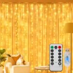 1 Curtain Light, 300/200/100 Led Fairy Lights With Remote Control, 8 Modes, Usb Plug, Indoor String Lights For Bedroom Windows, Christmas Parties, And More - Copper Wire, Non-Rechargeable Battery, Indoor Decor | Fairy Tale Lights | Usb Powered Lights, Fairy Lights For Home - Image 12