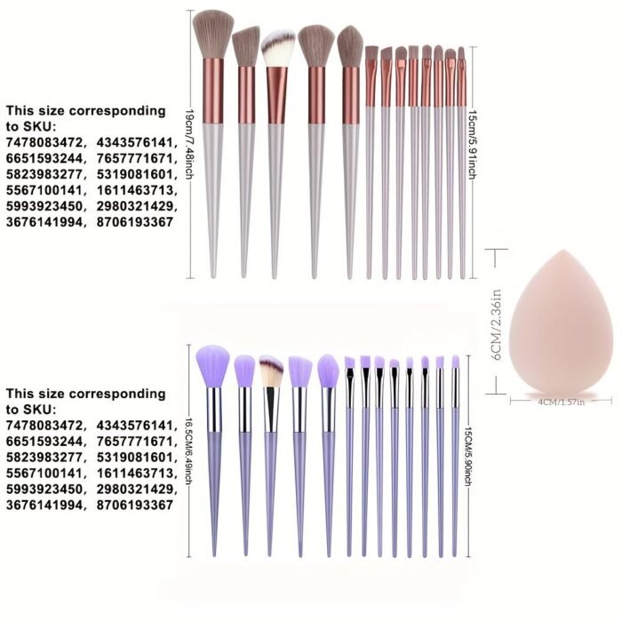 13Pcs Soft Fluffy Makeup Brushes Set With Makeup Sponge For Cosmetics Foundation Blush Powder Eyeshadow Kabuki Blending Makeup Brush Beauty Tool - Image 6