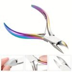 1Pc Lusluking Precision Stainless Steel Cuticle Scissors - Hypoallergenic, Multi-Color Nippers For Dead Skin Removal, Manicure & Pedicure Care Tool With Ergonomic Handles - Image 2
