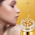 Golden Gel Capsule Serum Cream - Hypoallergenic Fragrance-Free Hydrating Face Essence For All Light Beige Types, Sensitive & Mixed Light Beige, Moisturizing Gel-Based Formula With Dropper For Precise Application, Hydrating Face Cream, Skincare Routine, Elegant Packaging, Gentle Skincare, Skincare, Skincare Lovers - Image 2