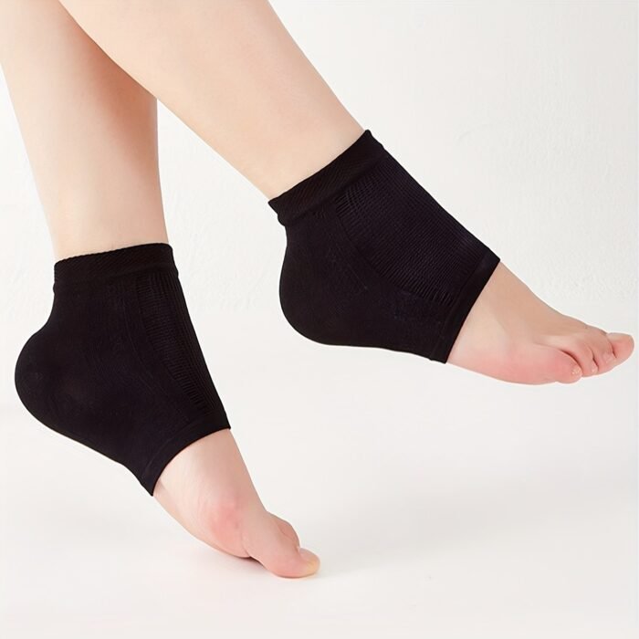 1 Pair Of Heel Split Prevention Moisturizing Foot Sleeves - Alcohol-Free, Black, Elastic, Soft Fabric For Foot Care Essentials|Soft Texture|Stretchy Material - Image 8