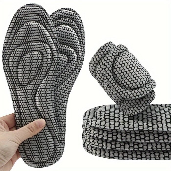 1 Pair 5D Memory Foam Insoles For Men & Women, Nano Sweat-Absorbing Running Cushions, Massage Sports Shoe Pads, Footbed Running Accessories - Image 1