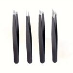 1Pcs/4Pcs Professional Tweezers, Precision Tweezers Kit, Slant/Pointed/Curved/Flat Tips For Eyebrow, Ingrown Hair, Splinter Removal