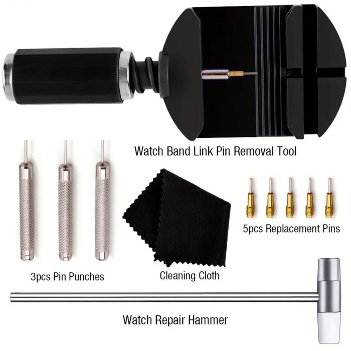 11Pcs Watch Link Removal Tool Kit, Watch Band Tool Strap Chain Pin Remover Repair Tool Kit For Watch Band Strap Adjustment, Watch Bracelet Sizing And Watch Repair, Ideal Choice For Gifts - Image 9