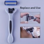 2 Handles + 24/26 Blades / Men'S And Women'S Manual Safety Razor With 3/6 Layers Of Stainless Steel Hair Removal Shaver Blade Replaceable Shaving Head Shaving Tool - Image 2