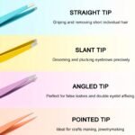 1Pcs/4Pcs Tweezers For Eyebrows, Slant Tip/ Angled Tip Eyebrow Tweezers, Precision For Eyebrows Facial Hair, Ingrown Hair - Image 2