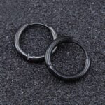 Tiny Glossy Hoop Earrings Stainless Steel Jewelry Simple Leisure Style For Women Daily Casual - Image 5