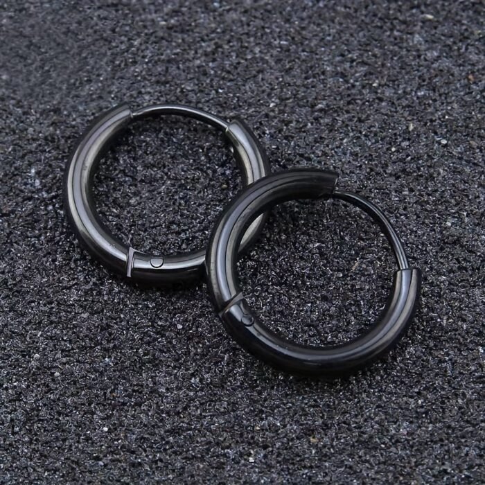Tiny Glossy Hoop Earrings Stainless Steel Jewelry Simple Leisure Style For Women Daily Casual - Image 5