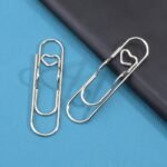 1Pc/5Pcs Metal Love Creative Paperclip Style Pen Holder, Simple Portable Student Notebook Holder Accessories Round Ballpoint Pen Clip - Image 10