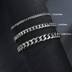 7+5.08 Cm Men'S Stainless Steel Bracelet - Cool & Edgy Twisted Rope Design, Polished Lead Color Finish, Durable Versatile Jewelry For Casual & Formal Wear, Synthetic Zirconia Metal Studs - Image 8