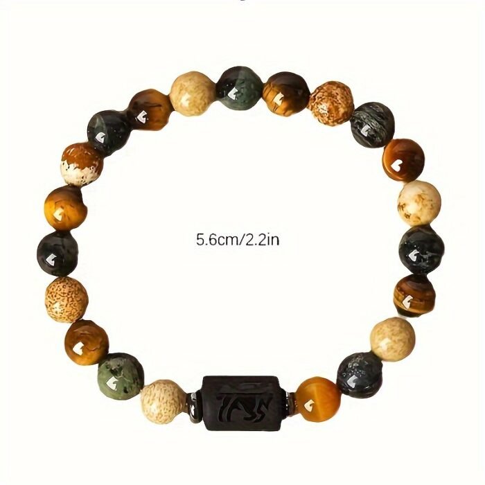 Stylish Zodiac Sign Natural Stone Beaded Bracelets For Men & Women - Unique Prayer & Blessing Accessory, Ideal Birthday Gift For Couples & Friends - Image 2