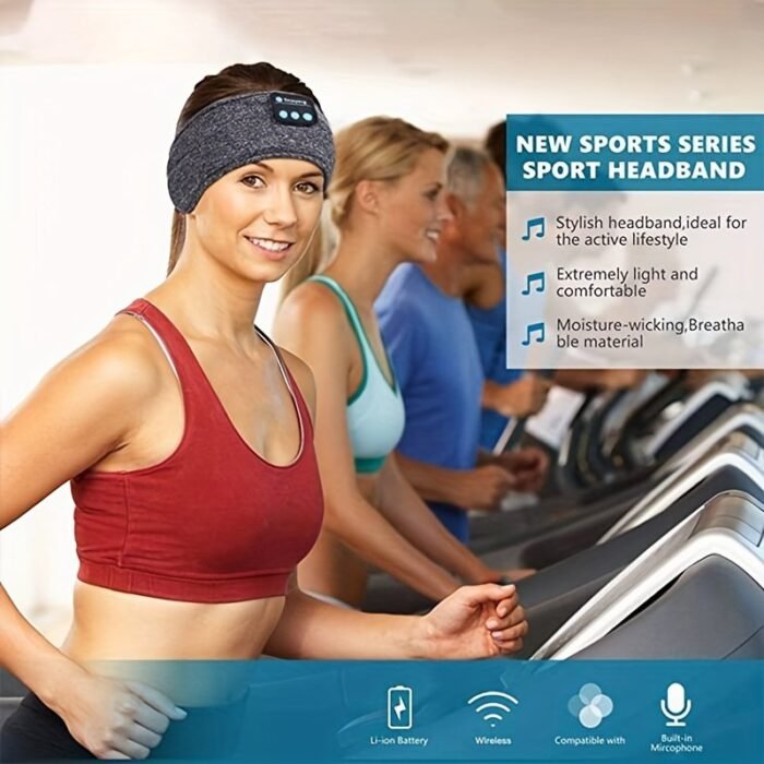 Xmsj Wireless Sleep Headphones Headband ? Soft, Elastic, Comfortable 3-In-1 Wireless Music Eye Mask For Side Sleepers, Noise Isolation, Volume Control, Usb Charging, Ideal For Exercise & Gaming, Wireless Headphones - Image 7
