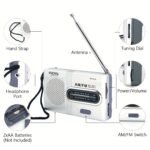 Portable Am Fm Radio - Mini Radio With Telescopic Antenna And Headphone Jack, Stereo Speaker Receiver Music Player - Image 4