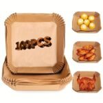 10/50/100Pcs, Disposable Air Fryer Liners (16.0Cm), Square Paper Air Fryer Liner Pots, Paper Basket Bowls, Baking Trays, Oven Accessories, Baking Tools, Kitchen Gadgets, Kitchen Accessories - Image 5