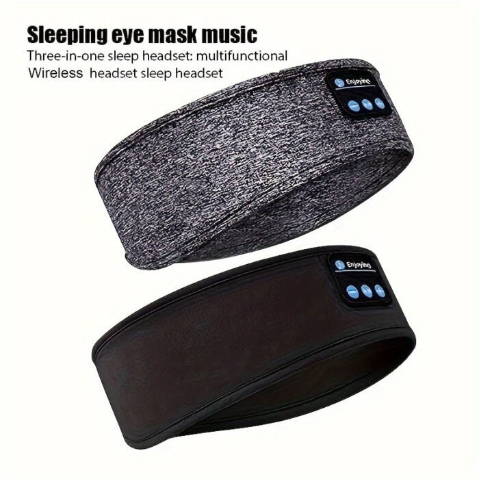 Xmsj Wireless Sleep Headphones Headband ? Soft, Elastic, Comfortable 3-In-1 Wireless Music Eye Mask For Side Sleepers, Noise Isolation, Volume Control, Usb Charging, Ideal For Exercise & Gaming, Wireless Headphones - Image 1