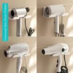1Pc Hair Dryer Holder With Plug Hook, Wall Mounted Punch Free Bathroom Shortage Rack, Styling Tool Organizer For Easy Access And Convenience - Image 8