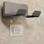 1Pc Hair Dryer Holder With Plug Hook, Wall Mounted Punch Free Bathroom Shortage Rack, Styling Tool Organizer For Easy Access And Convenience - Image 9