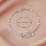 1Pc Glittering Butterfly Rhinestone Bracelet For Women, Zinc Alloy Fashion Jewelry, Daily & Vacation Accessory, All-Season Suitable, Spring Festival Gift - Image 7