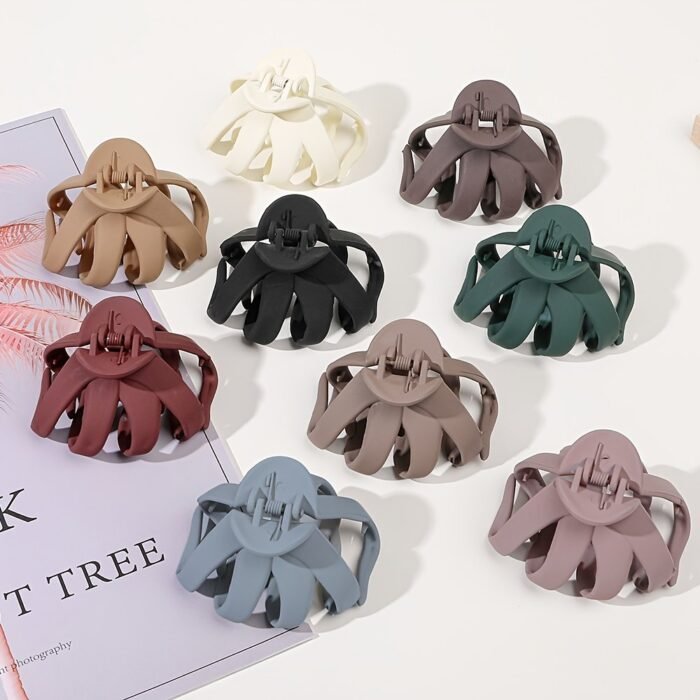 9Pcs/4Pcs/1Pc Frosted Octopus Hair Clip - Image 1