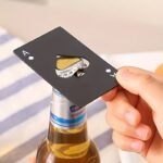 Stainless Steel Wine And Beer Bottle Opener - Fashionable And Easy-To-Use Ace Card Design - Perfect For Opening Bottles And Corkscrewing Wine