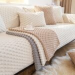 1Pc Honeycomb Velvet Sofa Cover, Pet'S Favorite, Dog Friendly, Couch Cover, Thick Plush Furniture Protector, Fuzzy Non Slip Sofa Slipcover, For Bedroom Office Living Room Home Decor