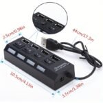 High Speed 7 Ports/ 4 Ports Led Usb 2.0 Adapter Hub Multi-Port Socket Powered On/Off Switch Charger Splitter For Pc Laptop Computer U Disk Phone Tablet - Image 10