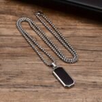 1Pc Men'S 201 Stainless Steel Necklace - Minimalist Modern Pendant, Elegant Everyday & Formal Jewelry Gift For Valentine'S Day, Birthday, Anniversary - Durable Chain For Men, Festival Accessories, Polished Finish - Image 3