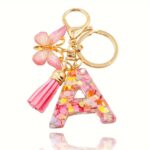 1Pc Alphabet Initial Letter Keychain Cute Butterfly Acrylic Key Chain Ring Bag Backpack Charm Car Hanging Pendant Women Daily Use Gift