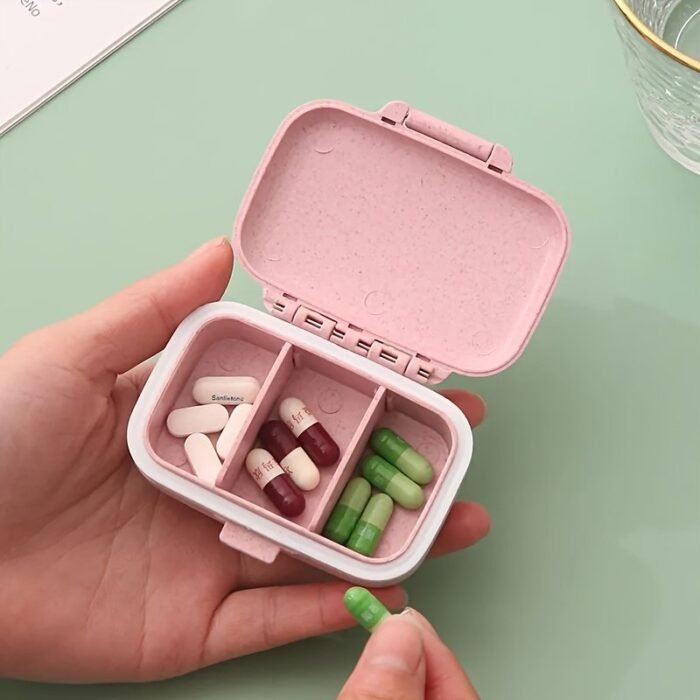 1Pc Colorful Portable Mini Medicine Box - Moisture-Proof, 3-Compartment Rectangular Organizer For Am/Pm Pills, Compact & Easy To Carry - Image 12