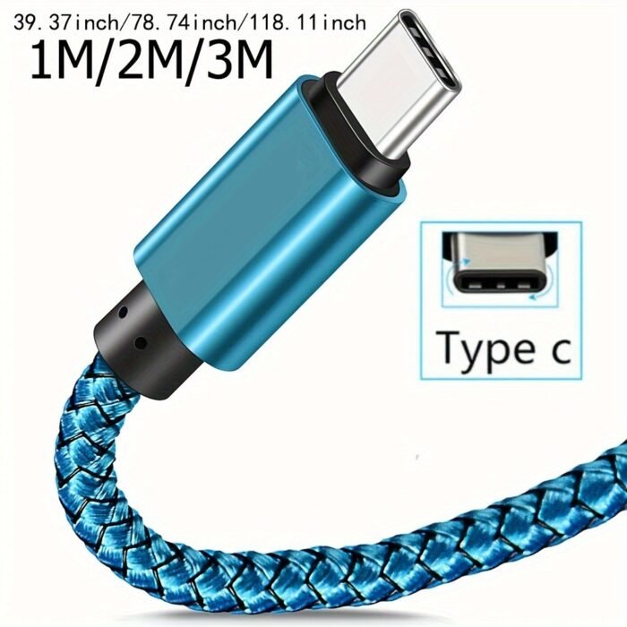 2.4A Fast Charge Usb-C Cable - Durable Nylon Braided, Long Cord For For Ultra/S23+/S22/S22+/S21 & More - Image 2