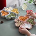 1Pc Fruit Plate Candy Server Storage Home Living Room Tea Table Dried Fruit Snack Plate Dessert Plate Cake Plate Hard Fruit Modern Plate Fruit For Birthday Party Wedding Coffee Bar Accessory Colorful Plastic Unbreakable