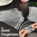 100Pcs Clear Plastic Zipper Bags, 2.36 Mil Thick - Resealable & Durable For Snacks, Nuts, Seeds, Candy - Ideal For Travel, Storage, Packaging - Transparent Poly Pouches With Easy-Seal Tabs, Snack Bag - Image 4