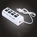 Whxmsh High-Speed Usb 2.0 Hub - Expand Your Device'S Connectivity With 4/7 Ports, Led Indicator Switches, Compact & Lightweight Design For Pc & Laptop - Black - Image 4