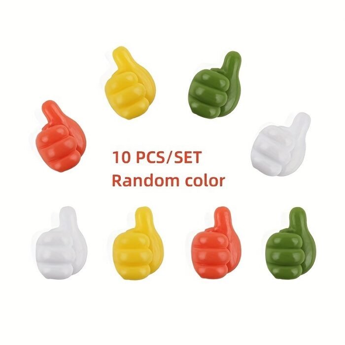 1/5/10Pcs Big Thumb Hook, Cartoon Creative Data Cable Storage And Finishing, Household And Office Wire Organizer, Home And Office Supplies Desk Storage Organization - Image 2