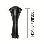 150Pcs Heavy Duty Cable Zip Ties 10.16-25.4 Cm 22.68Kg Tensile Strength Self-Locking Black Nylon Tie Wraps - Foldable Design For Space-Saving Storage, Indoor & Outdoor Use, Secure Fastening | Highstrength Material, Reusable Cable Ties - Image 5