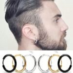 European And American Hot Selling Titanium Stainless Steel Hoop Earrings, Fashionable Unisex Simple Studs, Trendy Ear Cuffs Directly From The Factory 8Mm/10Mm/12Mm/14Mm/16Mm - Image 6