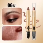 2 In 1 Pearly Eyeshadow Lipstick Stick Pencil Waterproof Glitter Matte Eyeshadow Makeup High Pigmented Eyelid Under Crease Eyeshadow Pen For Music Festival - Image 7