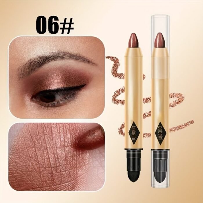 2 In 1 Pearly Eyeshadow Lipstick Stick Pencil Waterproof Glitter Matte Eyeshadow Makeup High Pigmented Eyelid Under Crease Eyeshadow Pen For Music Festival - Image 7