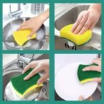 12Pcs Kitchen Cleaning Sponges - Anti-Scratch, Green & Yellow, Multi-Use For Dishes, Countertops, And More, Dish Scrubber Sponge - Image 6