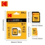 The Kodak High-Speed U3 Micro Tf Includes Sd Adapters Of 32G, 64G, 128G, And 256G. The Uhs-I Provides Excellent Value And Is Ideal For High-Speed Tf Storage At 4K/120Fps, Making It Compatible With Smartphones, Camera Storage, Action Cameras, Car Audio, And More. - Image 4