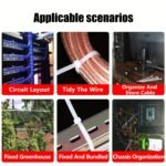 100Pcs Cable Zip Ties White, The Maximum Tensile Strength Of Premium Plastic Wire Ties Clear Is 22.68 Kg, Self-Locking Nylon White Zip Ties For Indoor And Outdoor (4In/ 6In/ 8In/ 12In) - Image 4