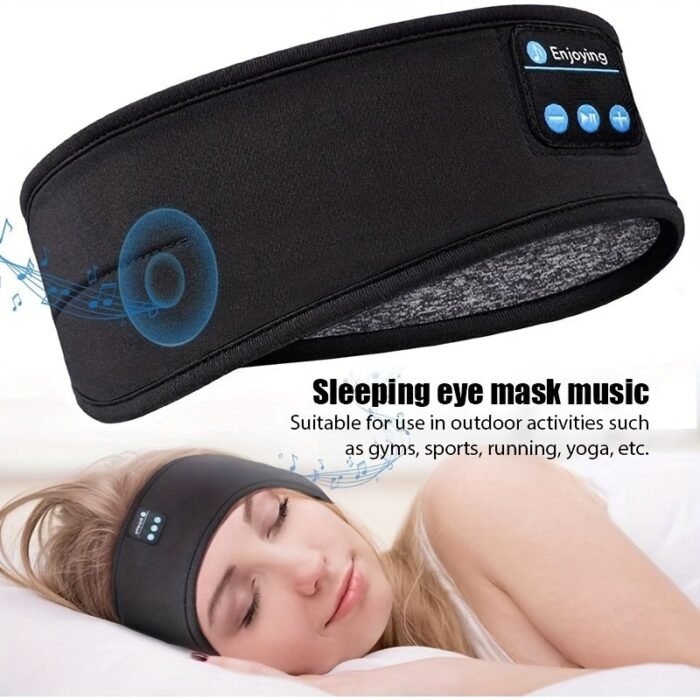 Xmsj Wireless Sleep Headphones Headband ? Soft, Elastic, Comfortable 3-In-1 Wireless Music Eye Mask For Side Sleepers, Noise Isolation, Volume Control, Usb Charging, Ideal For Exercise & Gaming, Wireless Headphones - Image 11