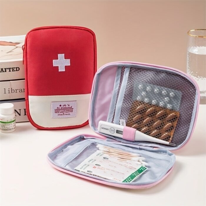 Small Size Portable Personal Medicine Pill Storage Bag Storage Box Daily Medical First Aid Bag Macaron Color - Image 4