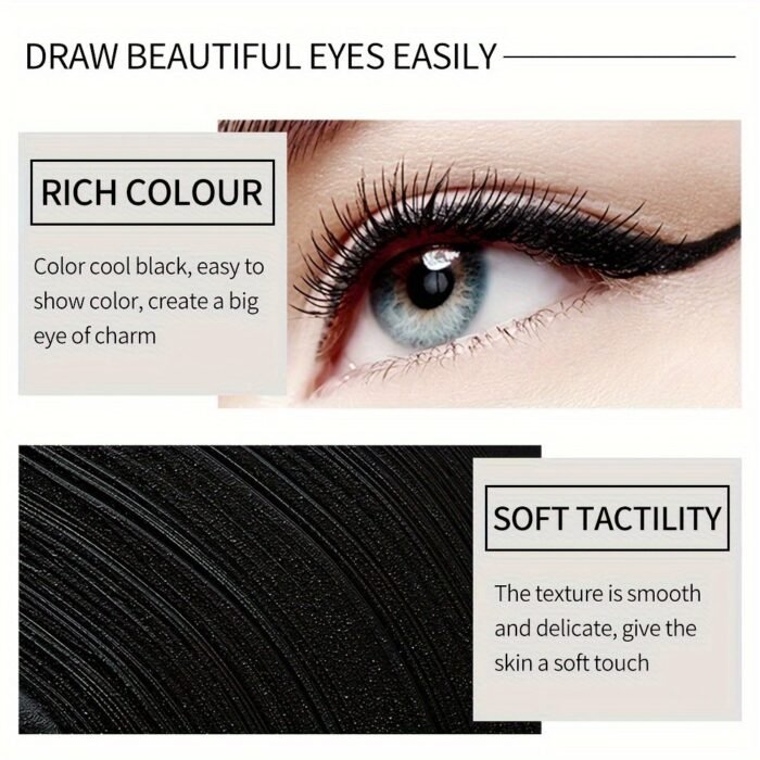 Matte, Waterproof And Smudge Proof Eyeliner Balm Black Single-Head Solid Eyeliner Balm - Image 8