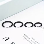 Tiny Glossy Hoop Earrings Stainless Steel Jewelry Simple Leisure Style For Women Daily Casual - Image 4