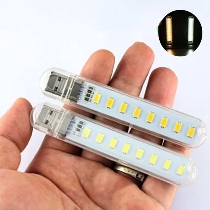 1Pc Usb Led Night Light - Portable Desk Lamp With Energy-Efficient Design, White Warm Glow For Home, Office, Camping & Power Banks - Image 1