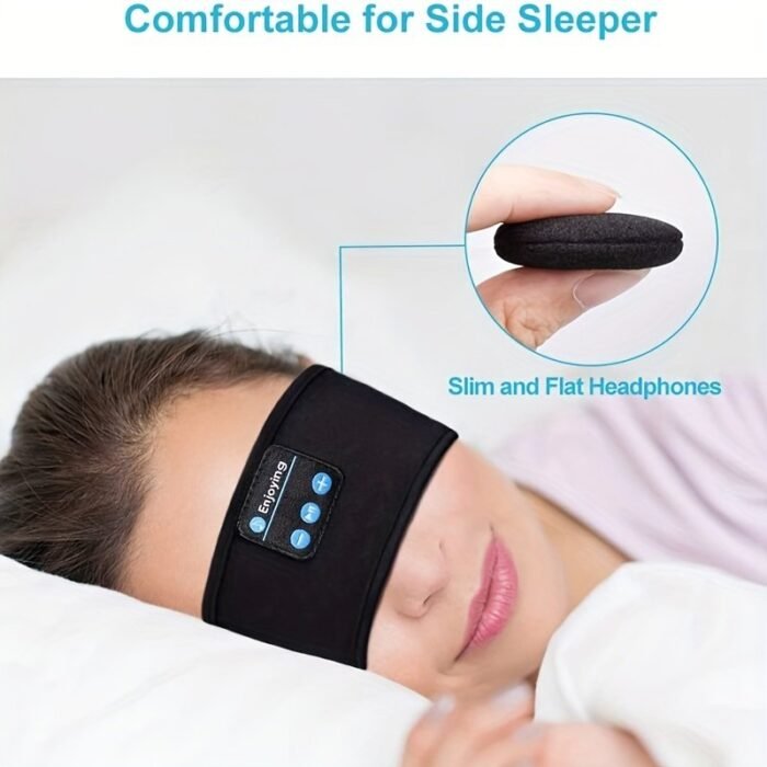 Xmsj Wireless Sleep Headphones Headband ? Soft, Elastic, Comfortable 3-In-1 Wireless Music Eye Mask For Side Sleepers, Noise Isolation, Volume Control, Usb Charging, Ideal For Exercise & Gaming, Wireless Headphones - Image 8